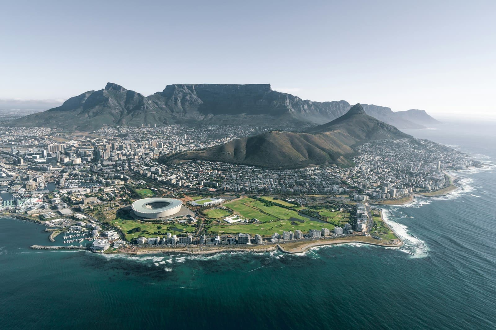 Scenic Cape Town coastline at golden hour